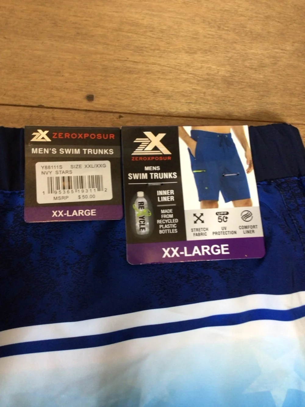 ZeroXposur Men’s Patriotic Swim Trunks Size L or XXL UPF 50 Quick Dry